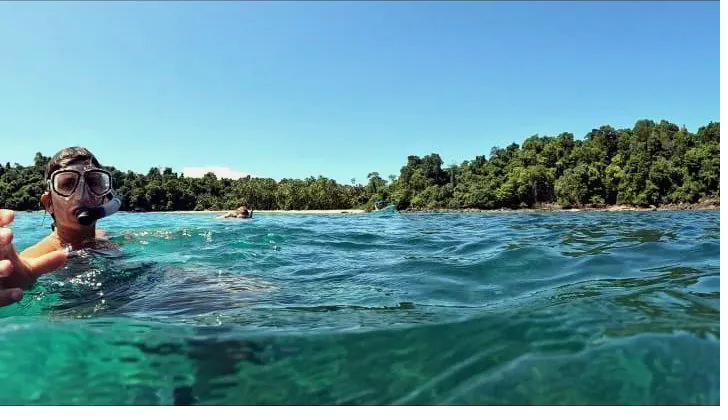 Coral reef snorkeling near Santa Catalina, Panama