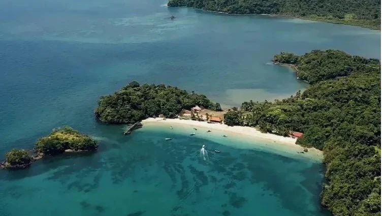 Aerial view of Coiba National Park, Panama