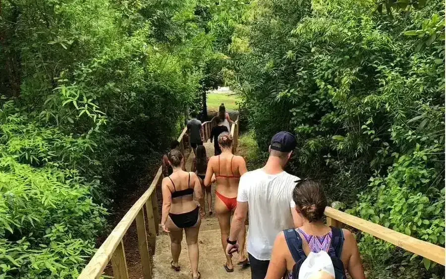 A group of travelers on a Coiba day tour, Panama